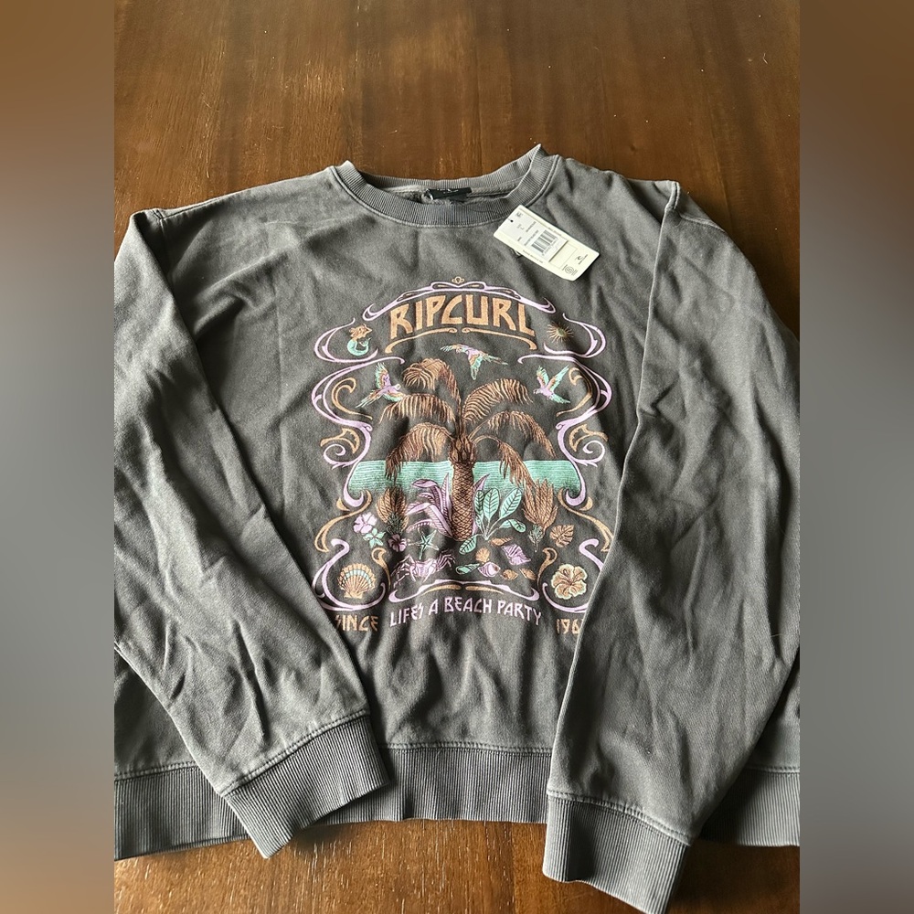 Rip Curl Charcoal Graphic Crewneck Sweater